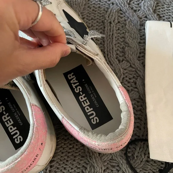 Golden Goose Leopard Print Sneakers with Pink Heel
